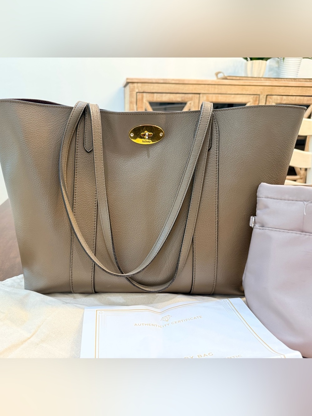 Authentic Mulberry Taupe Bayswater